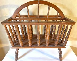 Vintage Solid Wood Magazine Rack With Spindled Legs
Lot #: 99
