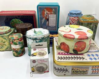 12 Vintage Tea Tins
Lot #: 179