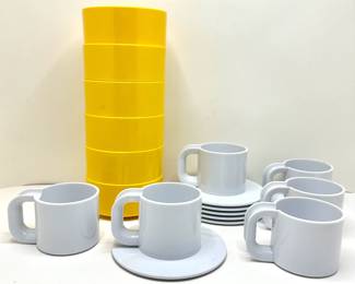 Set 6 Heller Designed By Lella & Massimo Vignetti Stackable Bowls, Mugs & Saucers (18 Pieces)
Lot #: 16