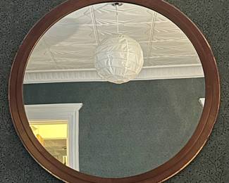 Vintage Large Solid Wood Round Mirror
Lot #: 51