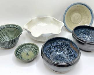 6 Artisan Ceramic Bowls, Mostly Signed
Lot #: 4