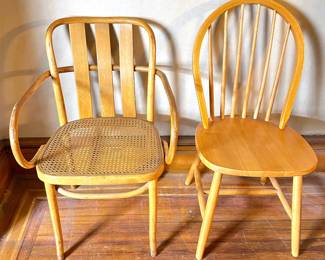 2 Vintage Solid Wood Chairs, 1 With Caned Seat
Lot #: 112