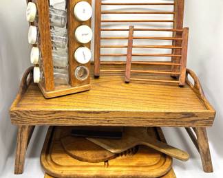 Wood Folding Tray, Cutting Boards, Spice Rack & Baking Cooling Racks (8 Picees)
Lot #: 160