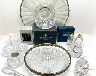 Crystal Trays, Bowls, Candle Holders & More By Waterford & Others, Many New In Box (12 Pieces)
Lot #: 70