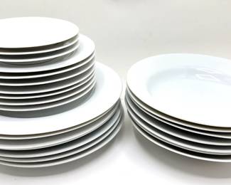 The Cellar 1995 White Plate Set: Dinner, Salad, Soup Bowls & 3 Cups With Saucers (27 Pieces)
Lot #: 64
