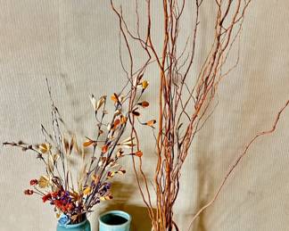 2 Large Ceramic Vases & Pitcher With Faux Flowers & Branches
Lot #: 164