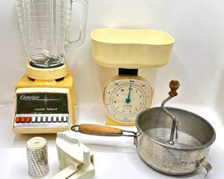 Vintage Osterizer Blender, Salter Scale & Other Vintage Kitchen Tools
Lot #: 114