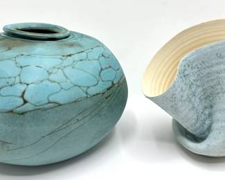 Vintage Ceramic Pebble Vase & 1997 Artisan Vase, Both Signed
Lot #: 3