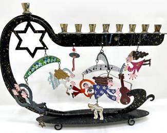 Karen Rossi (American Circa 1990s) Kinetic Metal Chanukah Menorah
Lot #: 89