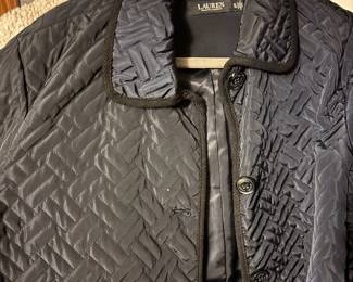 Ralph Lauren Black Herringbone Quilted Puffer Jacket – Size XL