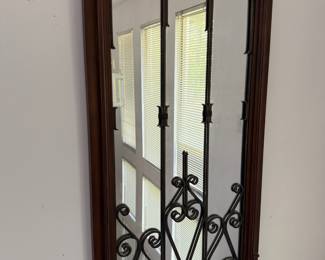 Gothic Style Mirror with Scrolled Wrought Iron Detailing