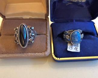 Carolyn Pollack Black Onyx Sterling Silver Ring, Carolyn Pollack Denim Lapis Sterling Silver Ring