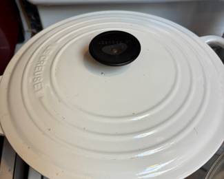 Le Creuset White Enamel Cast Iron Dutch Oven