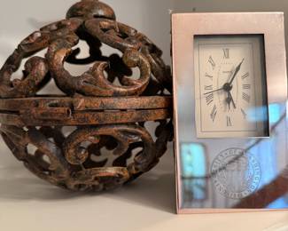 Rustic Cast Iron Ball Shaped Cage Decor, Personalized University of Washington Desk Clock