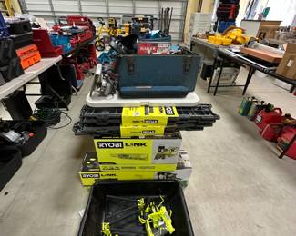 Ryobi garage organization.