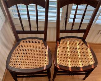 R23 - $40 Each - Cane Bottom Chairs. The cane is intact and tight. No signs of wear.