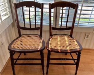 R23 - $40 Each - Cane Bottom Chairs. The cane is intact and tight. No signs of wear.