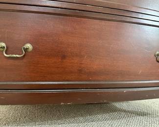 R85 - $125 - Genuine Mahogany. Does show a few signs of it's age. All drawers pull.  See all photos. 36W x 20W x 50T 