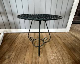 R37 - $20 - Iron Plant Stand - 2 Available. 16" Diameter and 16" Tall