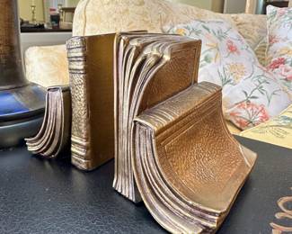 R29 - $45 - Pair of Solid Brass Book Bookends