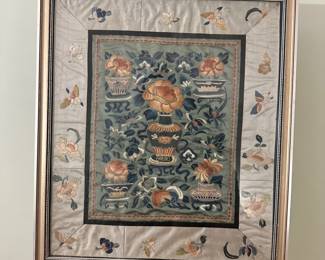 R84 - $85 - Silk Embroidery Panel - 17.5" x 20"