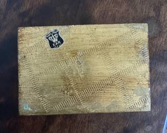 R114 - $15 - Wooden Trinket Box by Golden Crown E&R Italy