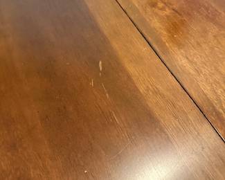 R31 - $125 PAIR - Mahogany Side Tables. Some small Knicks across the top. See all photos. Measure 15W x 23D x 26T (not extended) 36W when extended