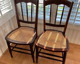 R23 - $40 Each - Cane Bottom Chairs. The cane is intact and tight. No signs of wear.
