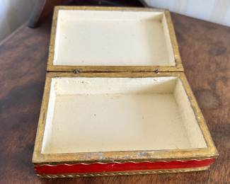 R114 - $15 - Wooden Trinket Box by Golden Crown E&R Italy