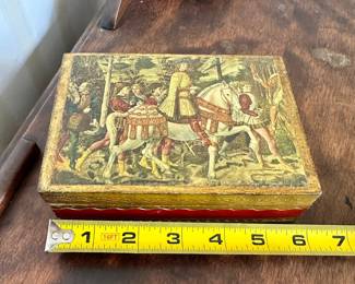 R114 - $15 - Wooden Trinket Box by Golden Crown E&R Italy