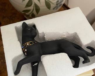 Lenox Black Matte "Moonlight Stroll" Cat Figurine
