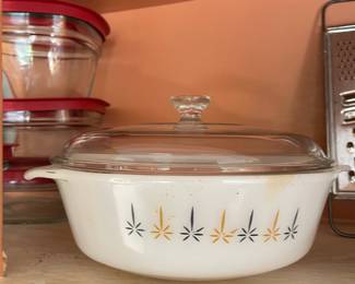 1960s Fire King Anchor Hocking Candleglow Lidded Casserole Dish
