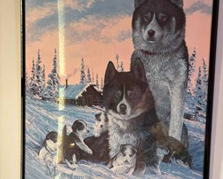 Framed 1993 Jon Van Zyle "Iditarod" Poster
