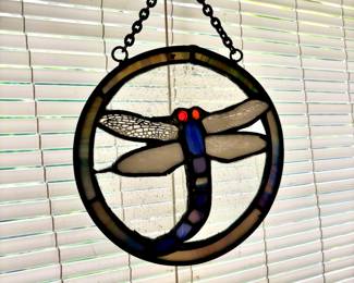 Stained Glass Dragon Fly Sun Catcher
