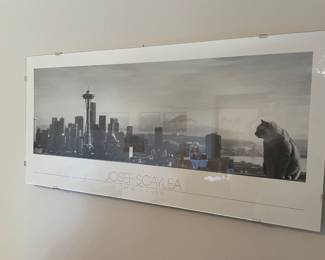 Joseph Scalea Cat with a View Poster of Seattle Washington