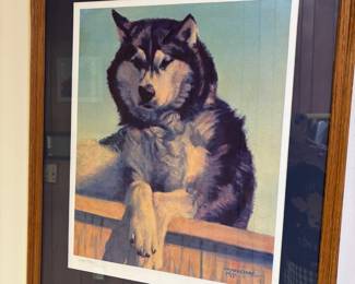 Framed & Matted Lithograph "Veteran of the Trail" by Frederick Machetanz