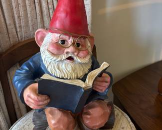 Garden Gnome Reading Book