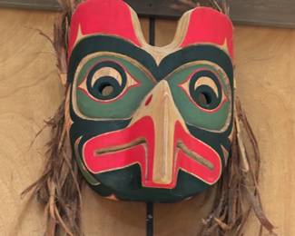 Carved Eagle Cedar Mask by Tony Gulbrandsen