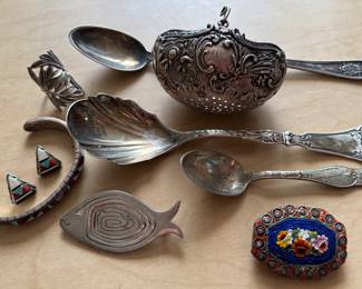 Pan Am souvenir sp spoon, Hotel Statler sp spoon and P. Dubois Buffalo sterling spoon