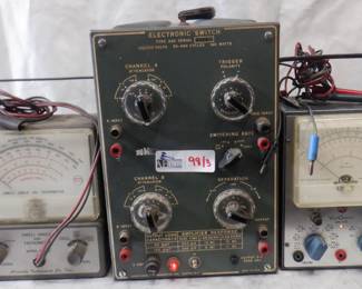 LOT OF 3 ELECTRONICS INCLUDING DUMONT TYPE 330 ELECTRONIC SWITCH, ACCURATE INSTRUMENT TECHOMETER, RCA VOLT O METER
