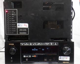 LOT OF 2 ELECTRONICS INCLUDING DENON AVR-X3200 W INTEGRATED AV RECEIVER, BOGEN TPU250 AMP