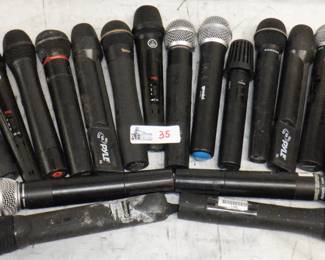 BOX MICS INCLUDING AUDIO TECHNICA , AKG, GEMINI, TELEX AND MORE