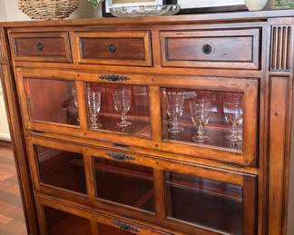 Ethan Allen barrister cabinet with lights