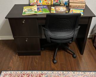 student desk and office chair