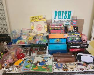 Vintage toys, including dollhouse and Fisher Price smalls, games and puzzles