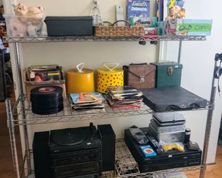 45 rims, audio equipment, old comics, steampunk