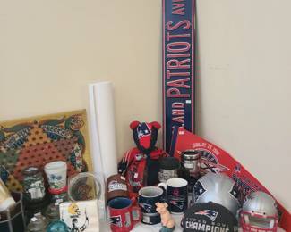 Patriots gear including custom made Teddy Bear
