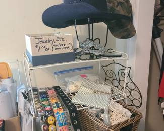 Awesome belts, hats, jewelry, gloves, doilies 