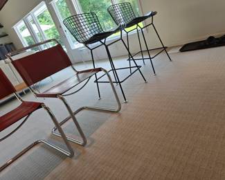 BLACK BAR STOOLS BY HARRY BERTOIA FOR KNOLL