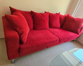 RED CHENILLE SOFA BY BO CONCEPTS